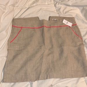 Loft beige skirt neon trim